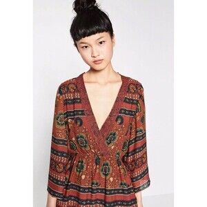 Zara Floral Crossover Jumpsuit Romper Size L V Neck  From Trafaluc Colle…